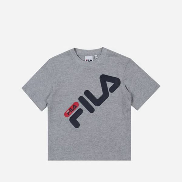 Fila Pisa Crew Neck S/S Boy's T-Shirts - Grey,NZ 403-1527